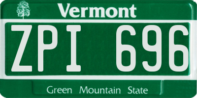 VT license plate ZPI696