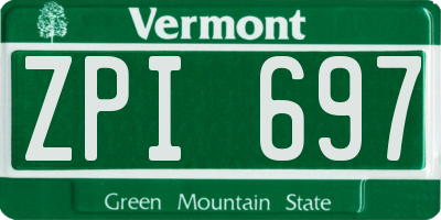 VT license plate ZPI697