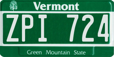 VT license plate ZPI724