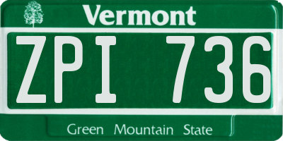VT license plate ZPI736