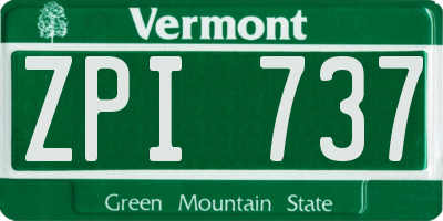VT license plate ZPI737