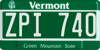 VT license plate ZPI740
