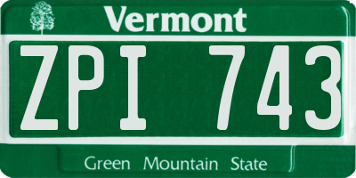 VT license plate ZPI743