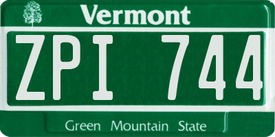 VT license plate ZPI744