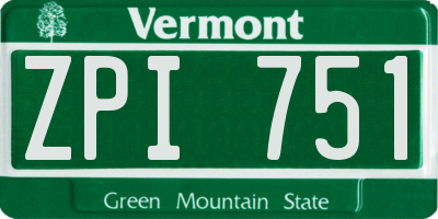 VT license plate ZPI751