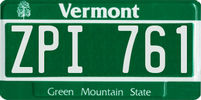 VT license plate ZPI761