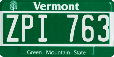 VT license plate ZPI763
