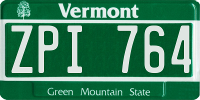VT license plate ZPI764