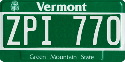 VT license plate ZPI770