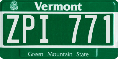 VT license plate ZPI771
