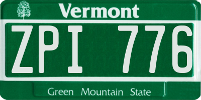 VT license plate ZPI776