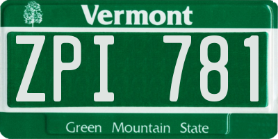 VT license plate ZPI781