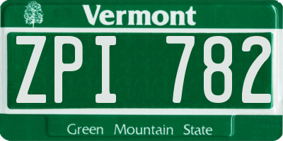 VT license plate ZPI782
