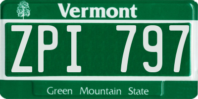 VT license plate ZPI797