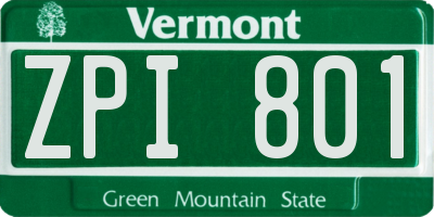 VT license plate ZPI801