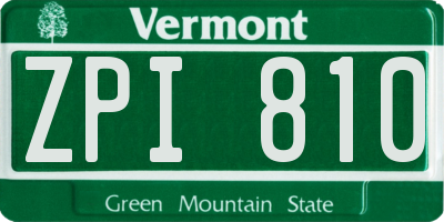 VT license plate ZPI810
