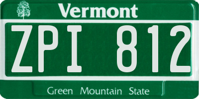 VT license plate ZPI812