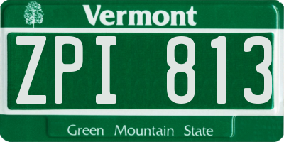 VT license plate ZPI813