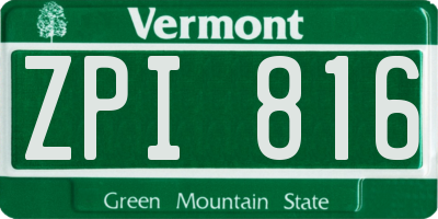VT license plate ZPI816