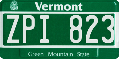 VT license plate ZPI823