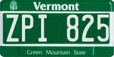VT license plate ZPI825