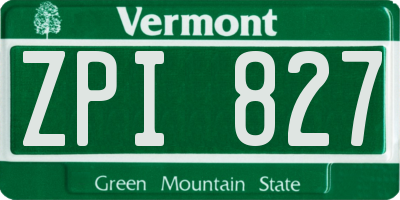 VT license plate ZPI827