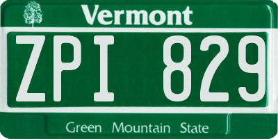 VT license plate ZPI829