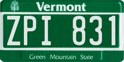 VT license plate ZPI831