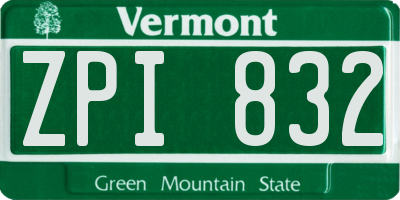 VT license plate ZPI832