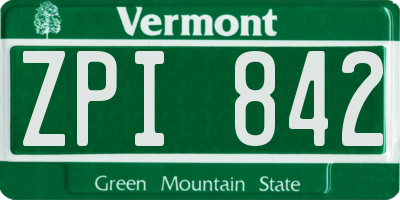 VT license plate ZPI842
