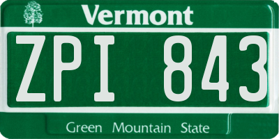 VT license plate ZPI843