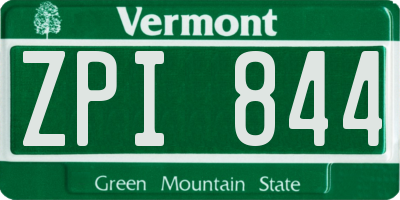 VT license plate ZPI844