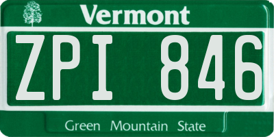 VT license plate ZPI846