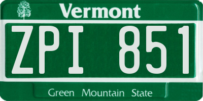 VT license plate ZPI851
