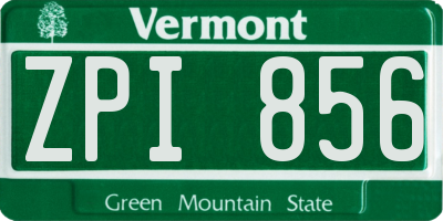 VT license plate ZPI856