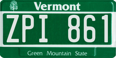 VT license plate ZPI861