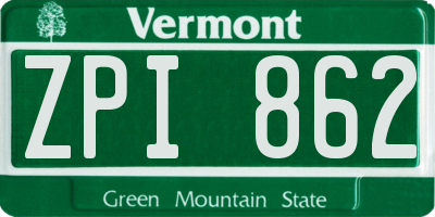VT license plate ZPI862