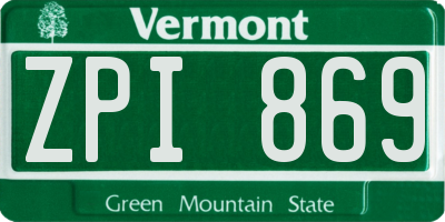 VT license plate ZPI869