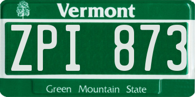 VT license plate ZPI873