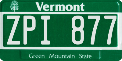 VT license plate ZPI877