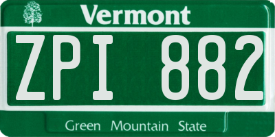 VT license plate ZPI882