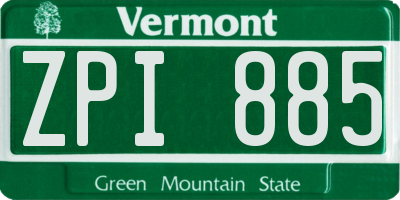 VT license plate ZPI885