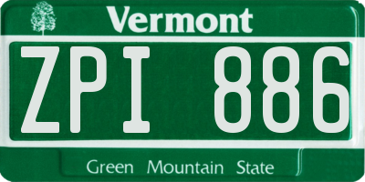 VT license plate ZPI886