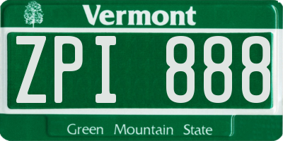 VT license plate ZPI888