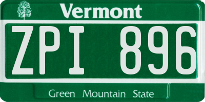 VT license plate ZPI896