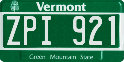 VT license plate ZPI921