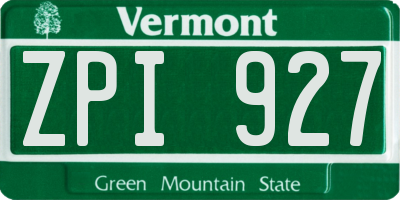 VT license plate ZPI927