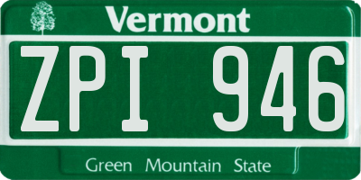 VT license plate ZPI946