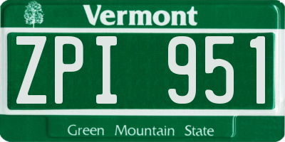 VT license plate ZPI951