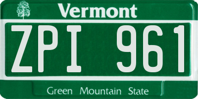 VT license plate ZPI961